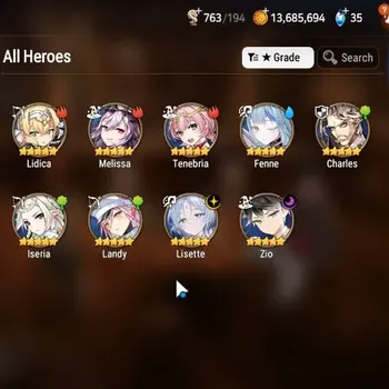 Epic Seven Accounts Starter Global Unverif|Fresh Starter|2 ML(Lisette,Zio)+7*5 RGB|PoH+Bless ON|380 MM|Episode&Theater