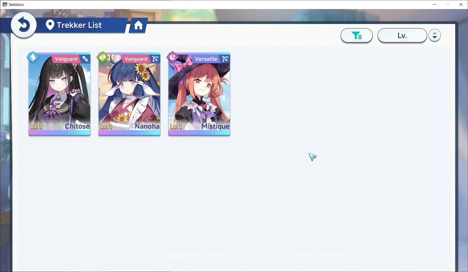 Stella Sora Accounts Global|Fresh Starter 3SSR (Chitose,Nanoha,Mistique) + 8Trekker  |Story 1-7|Log Yostar|Check SS(SSR728) 5