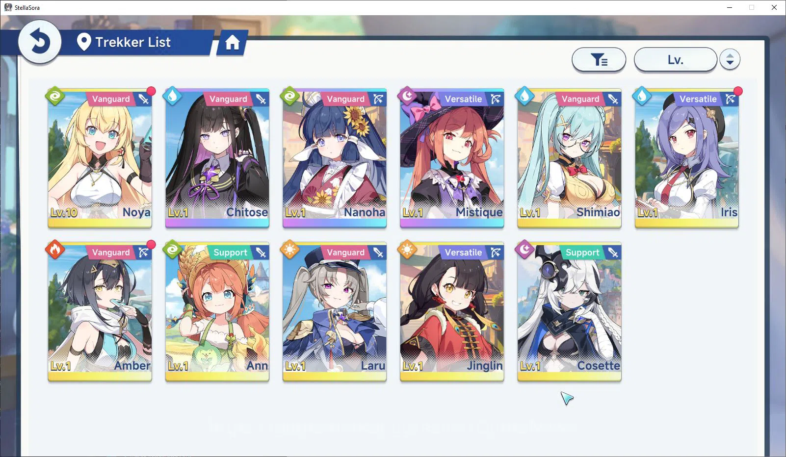 Stella Sora Accounts Global|Fresh Starter 3SSR (Chitose,Nanoha,Mistique) + 8Trekker  |Story 1-7|Log Yostar|Check SS(SSR728) 6
