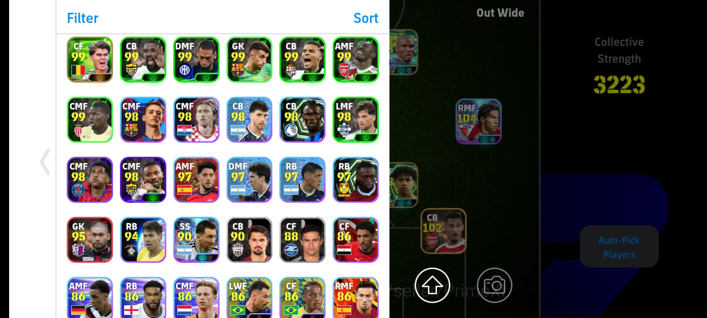 Buy eFootball Accounts - ANDROID | PW 3223 | 1105 COINS