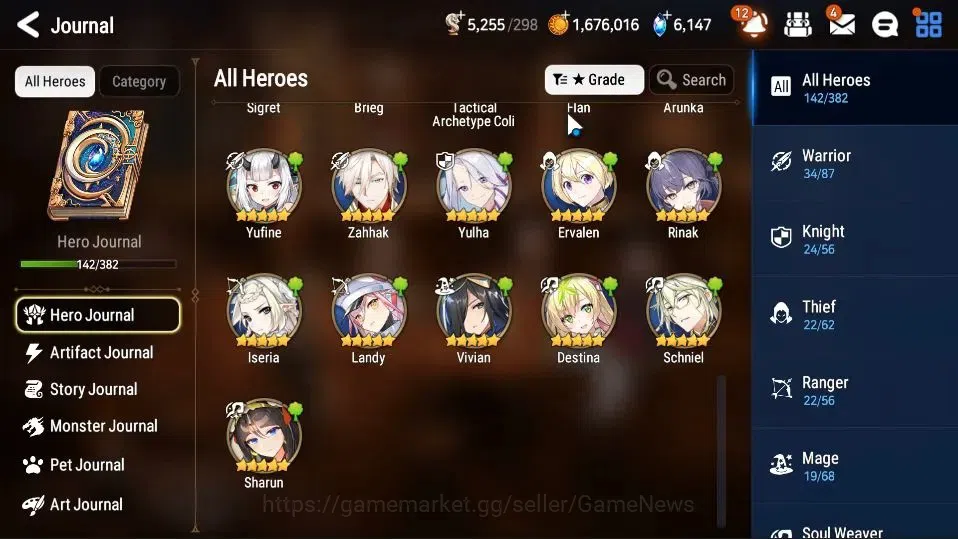 Epic Seven Accounts Limited Hero GLOBAL Verif|New Era|ML(Harsetti,Belian,RueleOfLight,BW Iseria,etc)+Rinak,TA Coli,etc|Poh 8