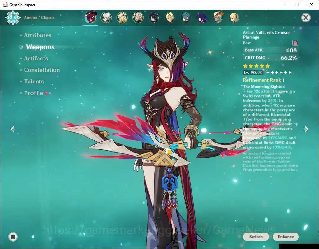 Genshin Impact Accounts ASIA|AR 55|Rate ON|5 Limited + 2 (*5Weap)|Chasca+S image 4