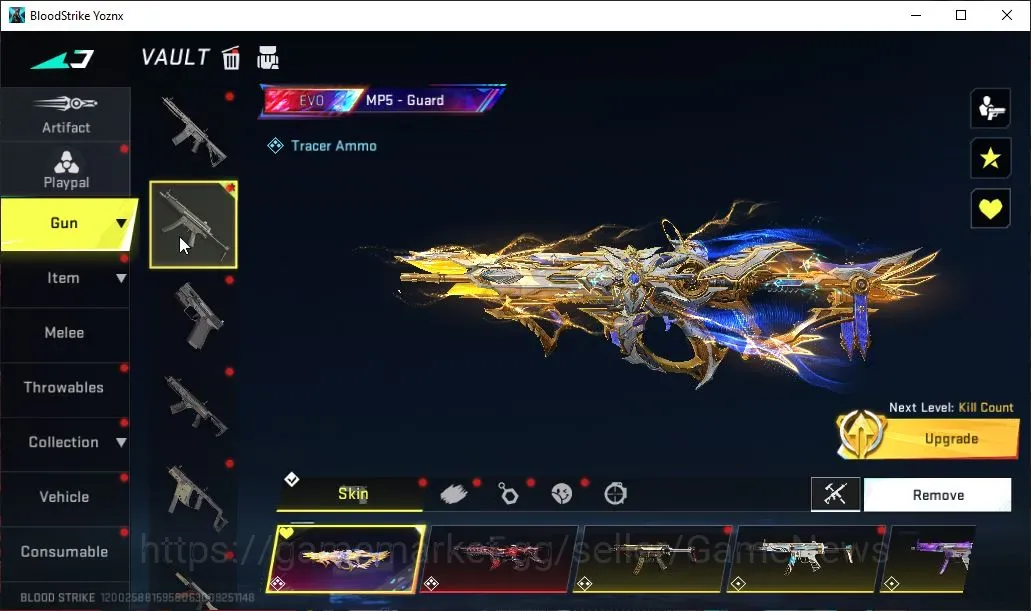 Blood Strike Accounts High-End ASIA|EVO MP5 Guard Lv3|8 ETERNAL UMP45 Inifinit Lv4,Spear Relic Lv3,HANK Doom|2 Meele 1