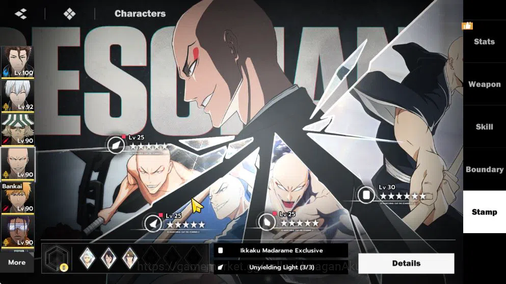 BLEACH: Soul Resonance Accounts NuverseSEA|END Lv70|8 SSR[(Aizen,Ichiban,UraharaB3,Ikkaku,Tosen,Byakuya,Yoru)+Sign,Gin]+12SR 14
