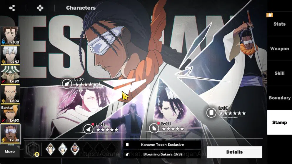 BLEACH: Soul Resonance Accounts NuverseSEA|END Lv70|8 SSR[(Aizen,Ichiban,UraharaB3,Ikkaku,Tosen,Byakuya,Yoru)+Sign,Gin]+12SR 15