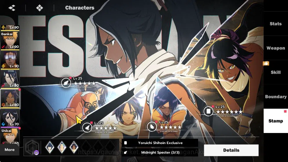 BLEACH: Soul Resonance Accounts NuverseSEA|END Lv70|8 SSR[(Aizen,Ichiban,UraharaB3,Ikkaku,Tosen,Byakuya,Yoru)+Sign,Gin]+12SR 17