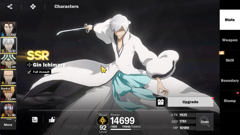 BLEACH: Soul Resonance Accounts NuverseSEA|END Lv70|8 SSR[(Aizen,Ichiban,UraharaB3,Ikkaku,Tosen,Byakuya,Yoru)+Sign,Gin]+12SR 3