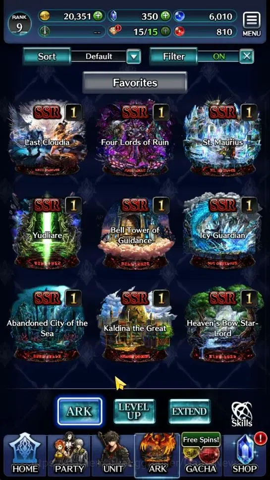 Last Cloudia Accounts Endgame GLOBAL | Rank 9 | Top Tier Unit [DL Judecca-Samekh,Goddess Lilaha,GD Degrogue] | 9 SSR Ark 5