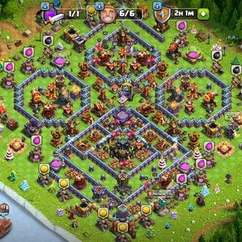 Clash of Clans Accounts High-End th 17 good looking unlock-all-troopsheroes lvl 73-90-41-54-40-4gems-244exp-189instan