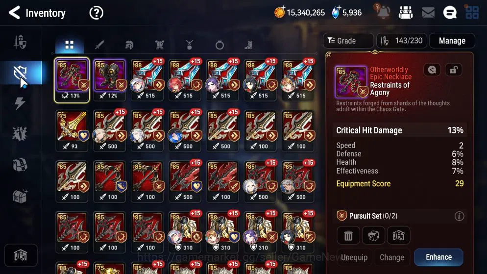 Epic Seven Accounts GLOBAL UNVERIF|New Era|6 ML(LW Peira,US Choux,DB S image 11