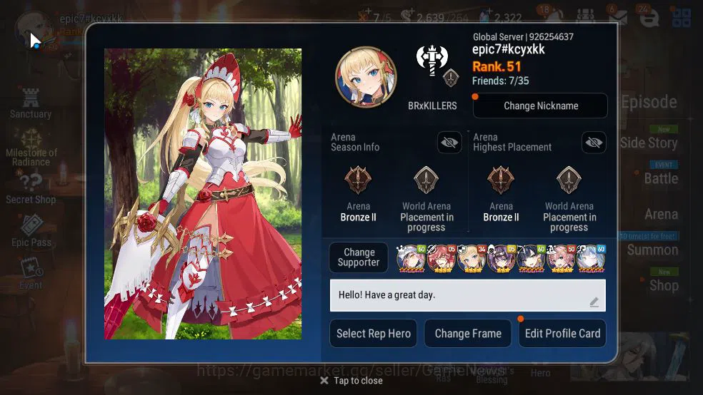 Epic Seven Accounts GLOBAL Unverif|New Era|5 ML(LOT Scales,S Taeyou,LW image 2