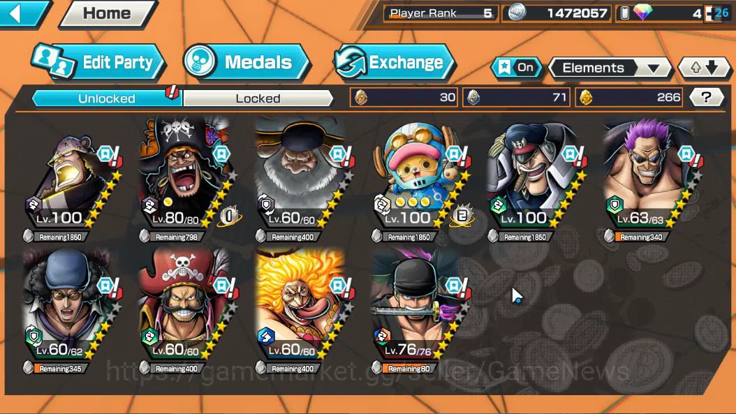 One Piece Bounty Rush Accounts Global|7 EX|4Eemperor Teach,5Elder Saturn,FilmZ Ze image 3