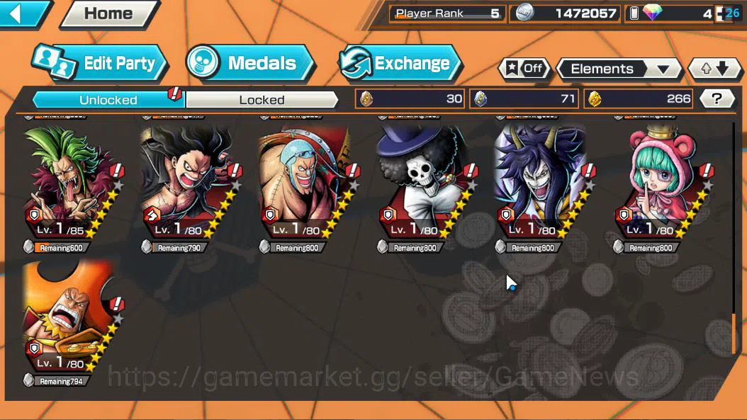 One Piece Bounty Rush Accounts Global|7 EX|4Eemperor Teach,5Elder Saturn,FilmZ Ze image 9