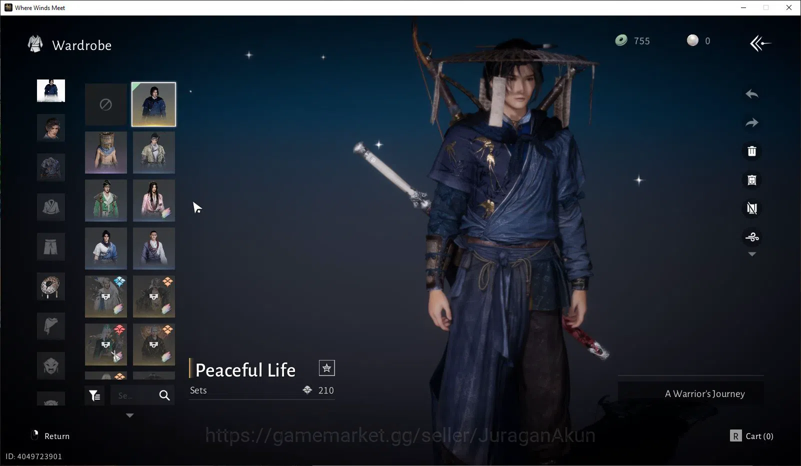 Where Winds Meet Accounts GLOBAL|Lv 80|GS 20k|Panacea Fan,Nameless Sword,Str image 13