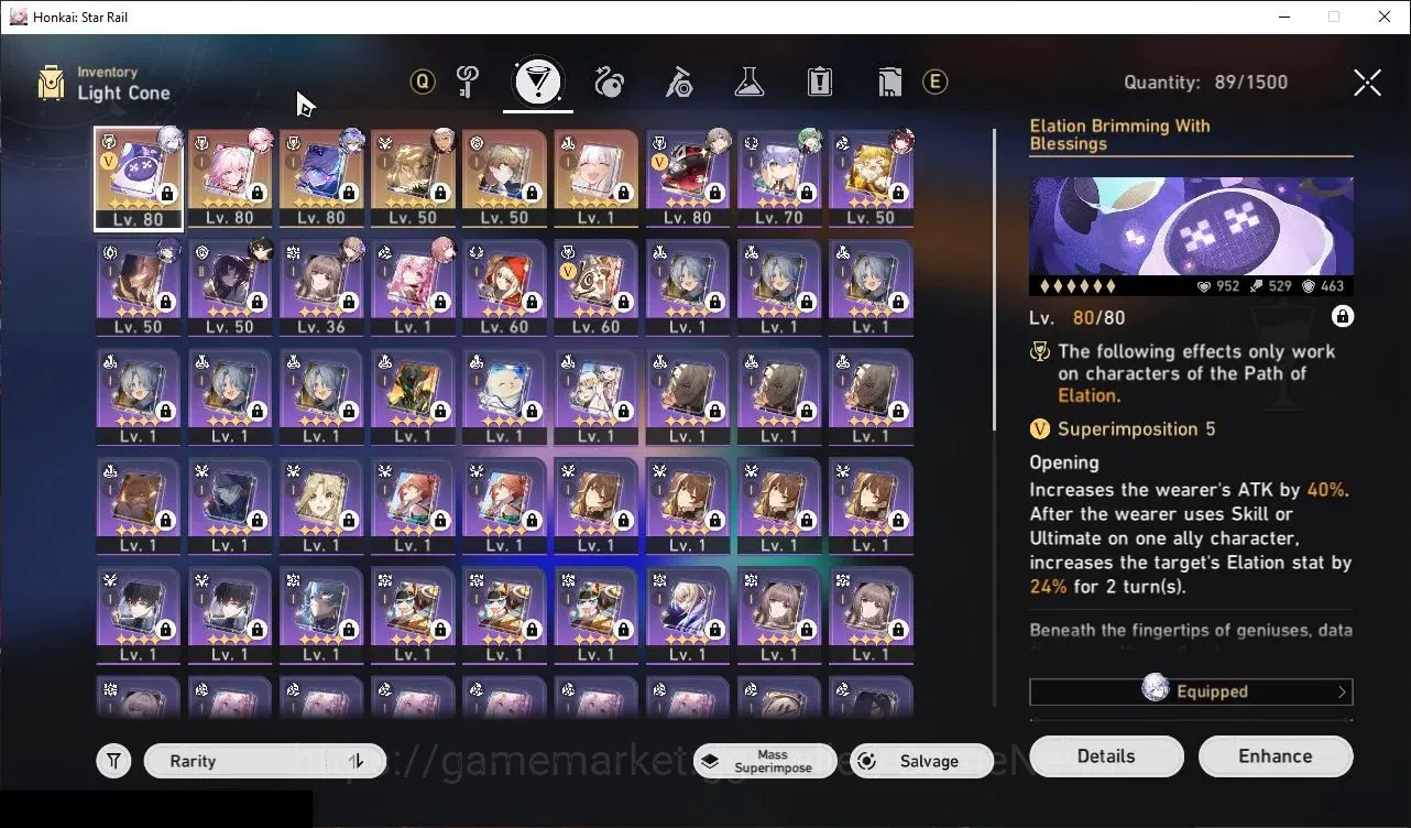 Honkai Star Rail Accounts Asia|TL 65|10 Limited|2 PremTeam|(Evanescia E2,SW image 9