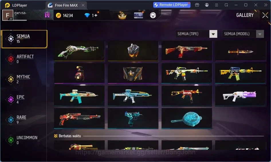 Free Fire Accounts Indonesia | Vault 15| SG Lumut | Tas Kepala Macan  image 4