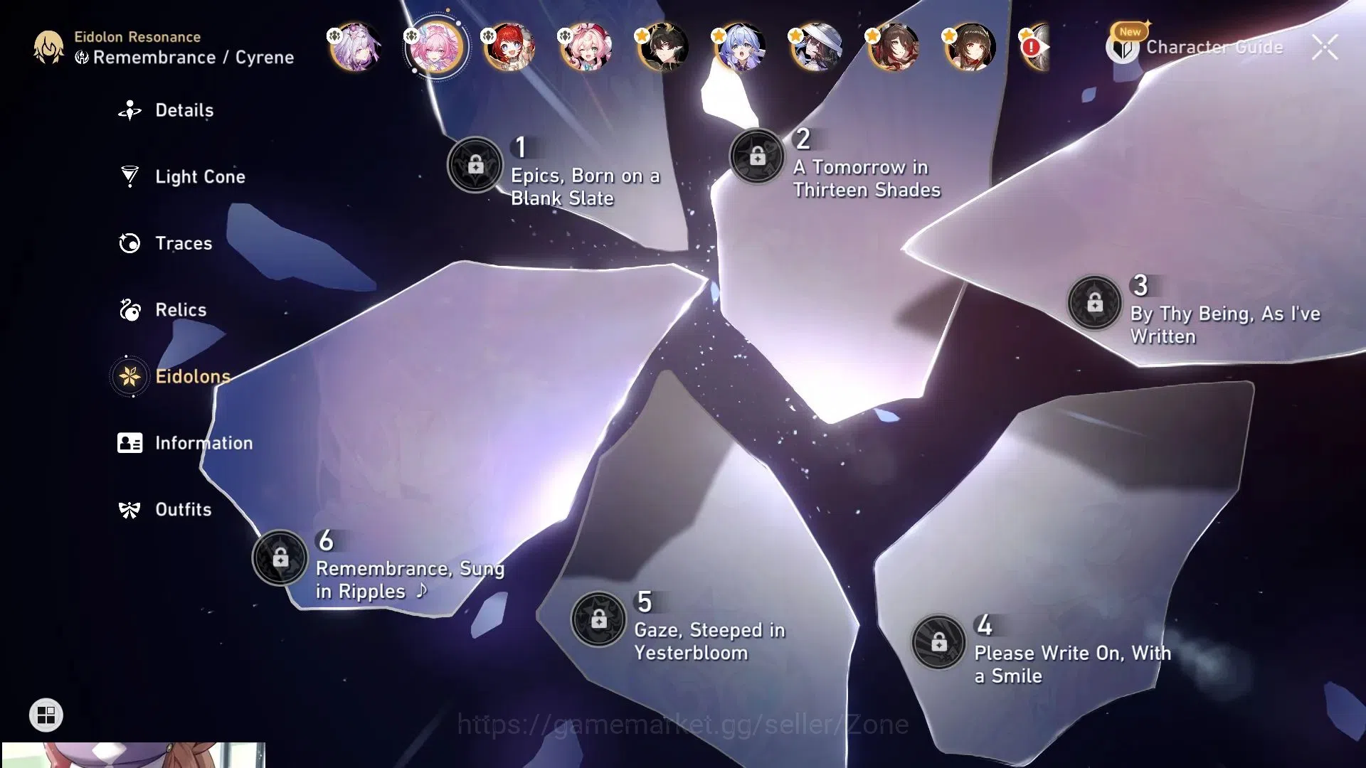 Honkai Star Rail Accounts Others ASIA|TL70|9x Lv80 5* (Cyrene,Castorice,Tribbie,Hyacine,Himeko,Bronya,Gepard,Welt,Clara)|20x 3