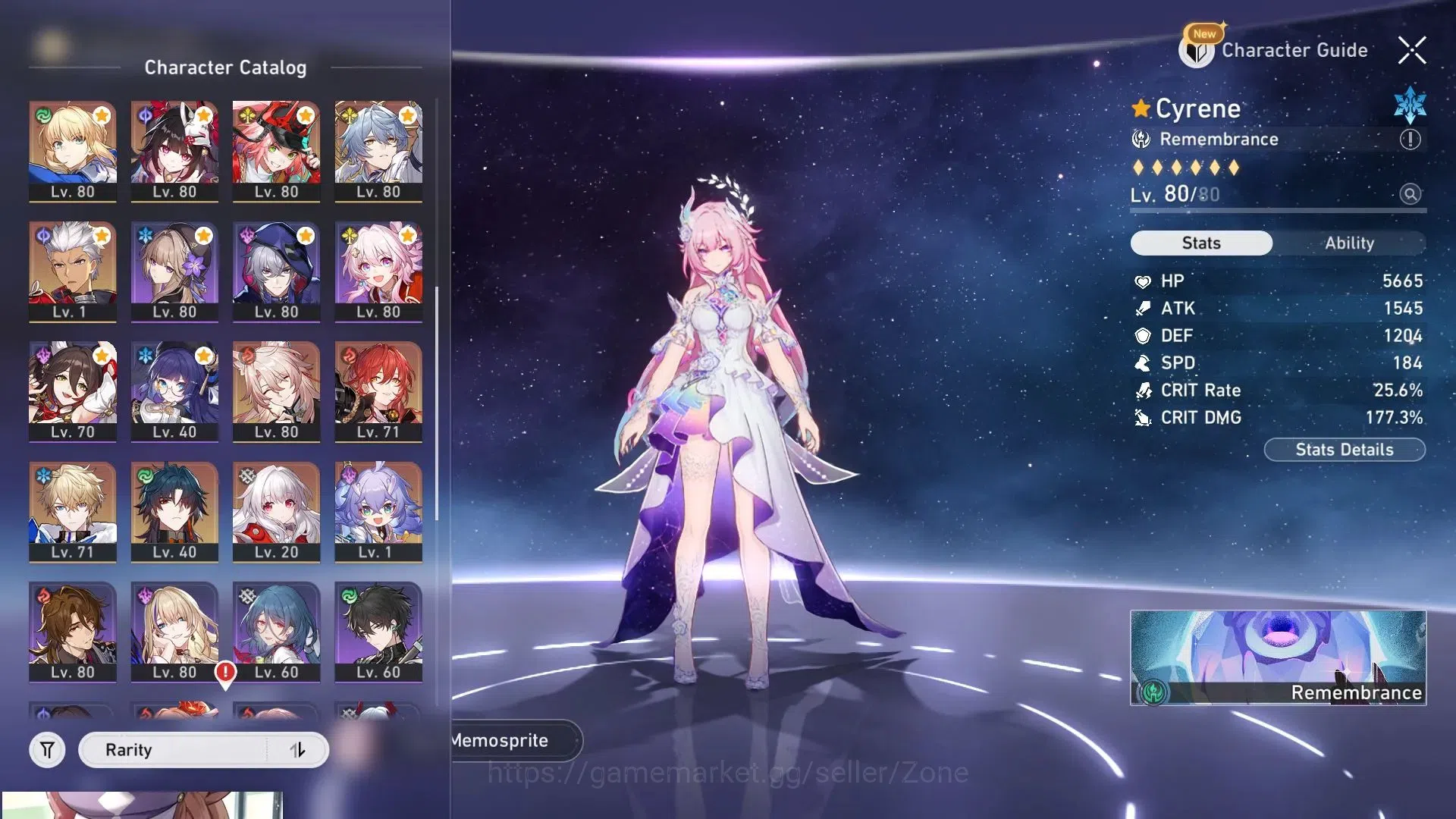 Honkai Star Rail Accounts Others ASIA|TL70|9x Lv80 5* (Cyrene,Castorice,Tribbie,Hyacine,Himeko,Bronya,Gepard,Welt,Clara)|20x 5