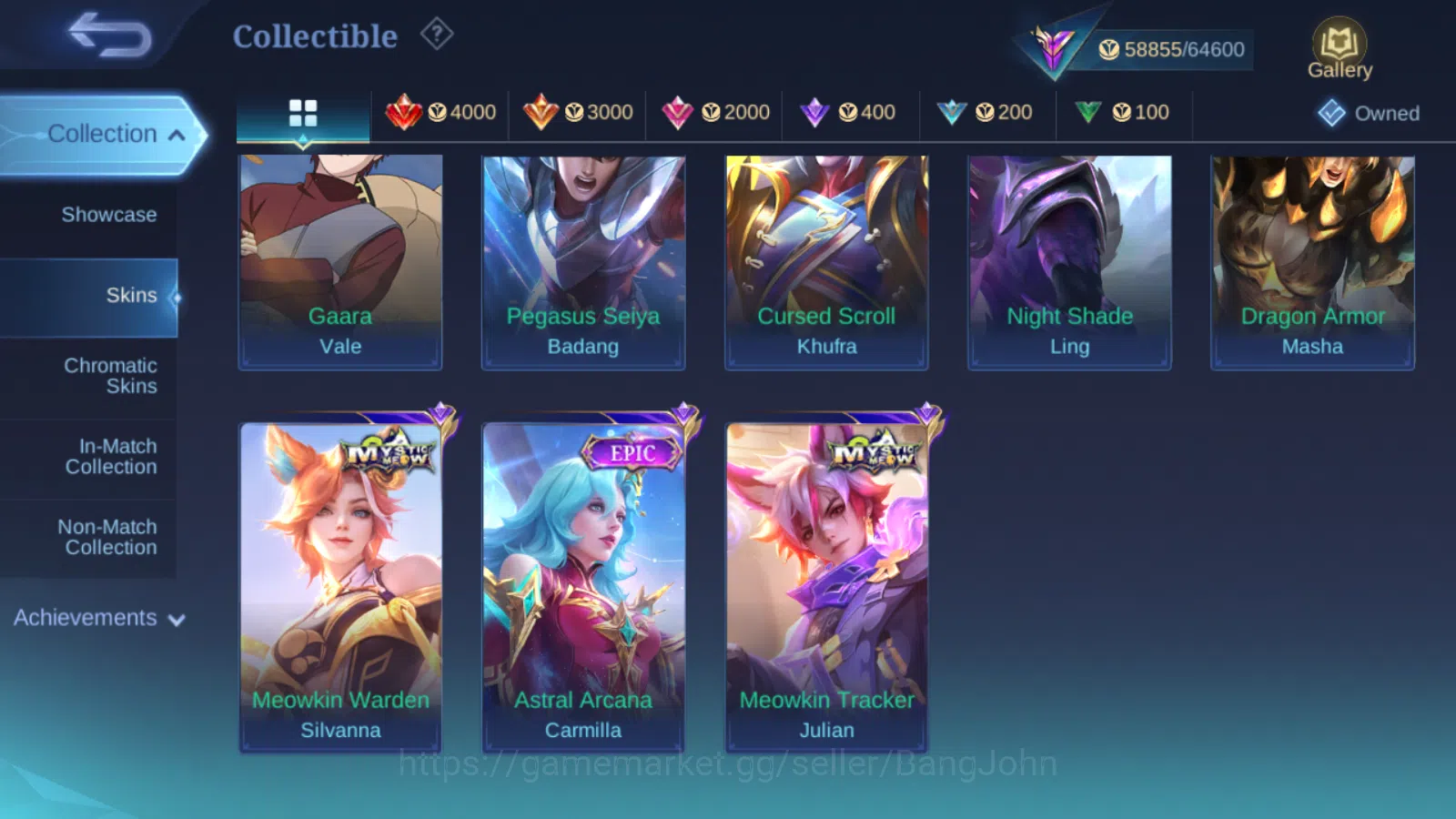 Mobile Legends: Bang Bang Accounts Others Hero 131 | Skin 292 | GLORY | Champion Lancelot , Luckybox Saber , Lighborn Fanny 10