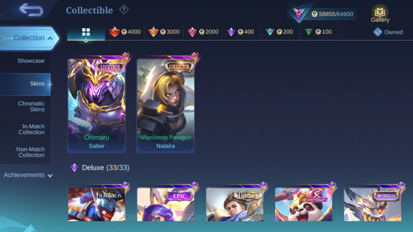 Mobile Legends: Bang Bang Accounts Others Hero 131 | Skin 292 | GLORY | Champion Lancelot , Luckybox Saber , Lighborn Fanny 4