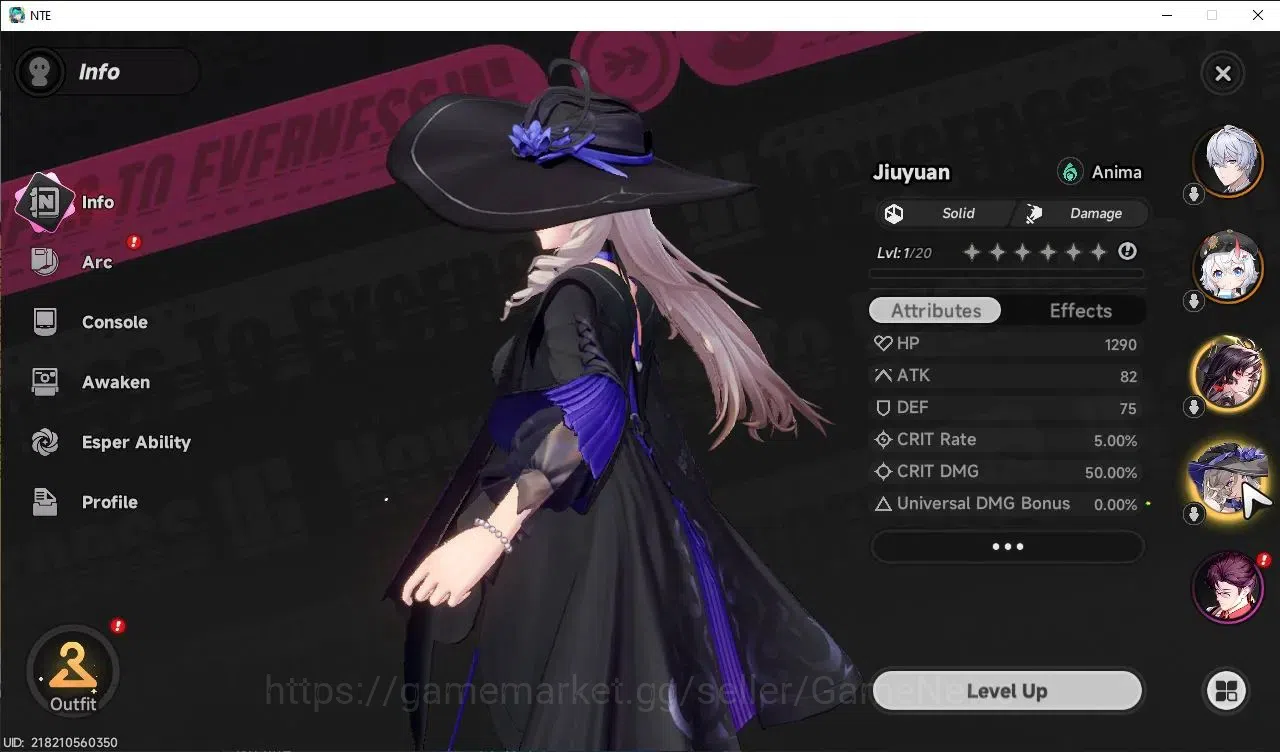 Neverness to Everness Accounts Global EU |HL 9| 3 SSR Hotori, Sakiri, Jiuyuan +1  image 3