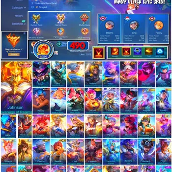 Mobile Legends: Bang Bang Collector #3809 490 Skins | Legends Jhonson & Miya | Collect image 1