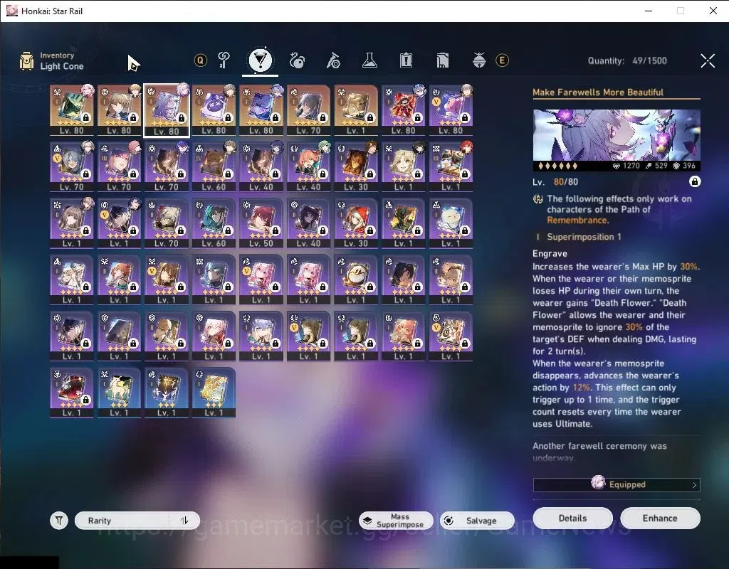 Honkai Star Rail Accounts Asia|TL 65|10 SRP|7 Limited|[SW LV.999 E2,Castoric image 7