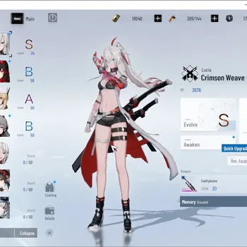Punishing: Gray Raven Accounts Mid-Game ASIA|Lv 45|11k BC, 3k YC, 8k BlueC|S Lucia Crimson Weave|1 S Omniframe & 1 Wp