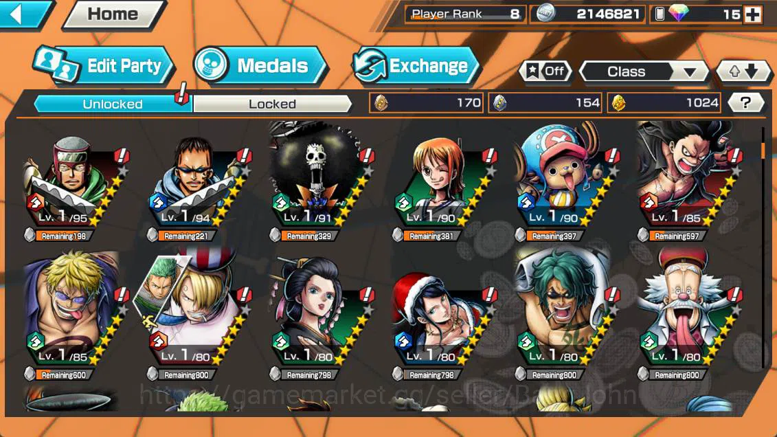 One Piece Bounty Rush Accounts Others GLOBAL | EX3 | onigashima zoro, S-snake seraph, Kuri Oden more detail check SS OPBR260B 4