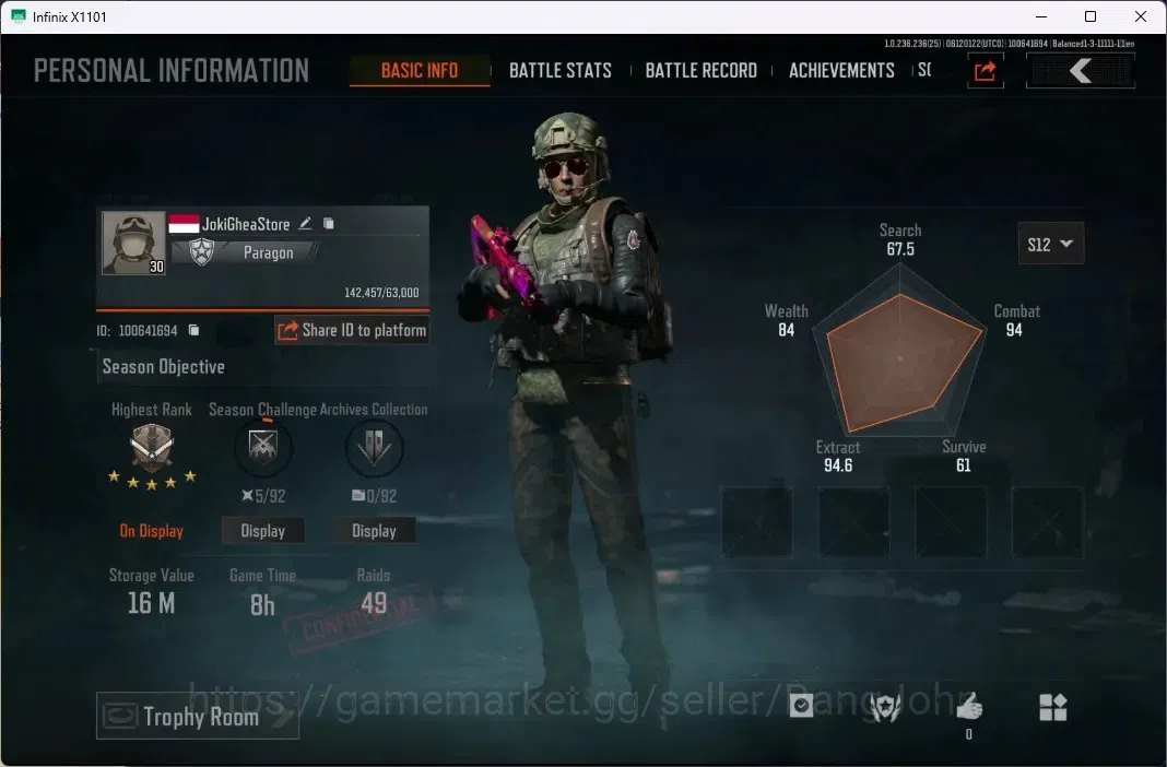 Arena Breakout Accounts Mobile | LV 30 | SV 16 M | CV 8 M | Quickhack MDR, image 1
