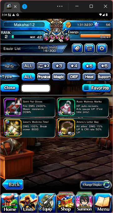 Grand Summoners Accounts Others GLOBAL|8 Ascend|Kirisame,Arthur Pencilgon,Shizu,SS Liza,Madaka Kaname,S 5
