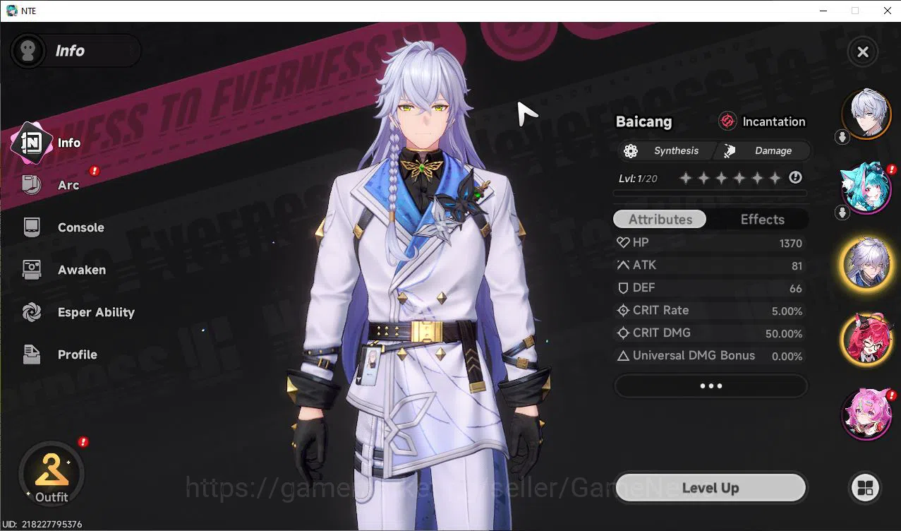 Neverness to Everness Accounts GLOBAL EU |HL 3| 2 SSR Limited Nanally, Baicang |5 image 2