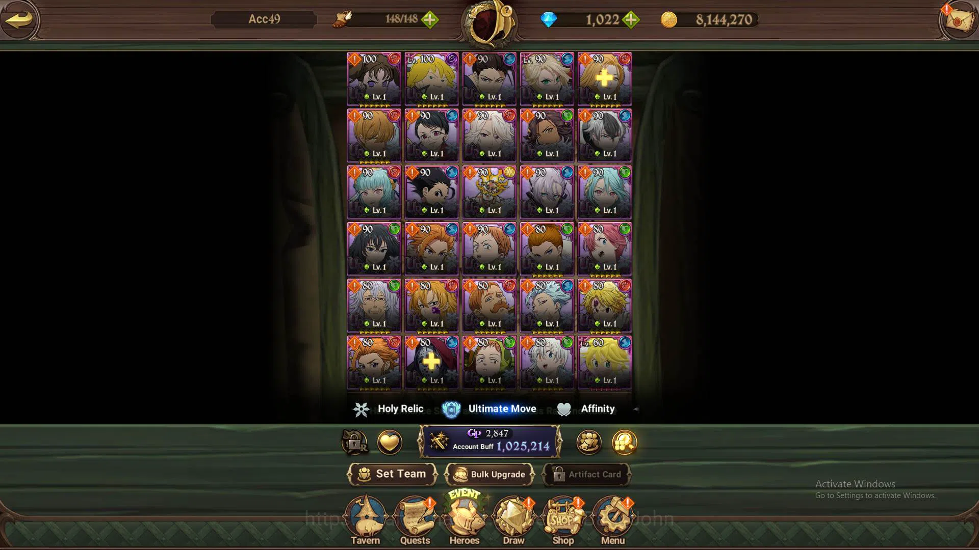 The Seven Deadly Sins: Grand Cross Accounts GLOBAL|1m CC|DM 1,022|UR Demon King Meliodas,etc|T image 8