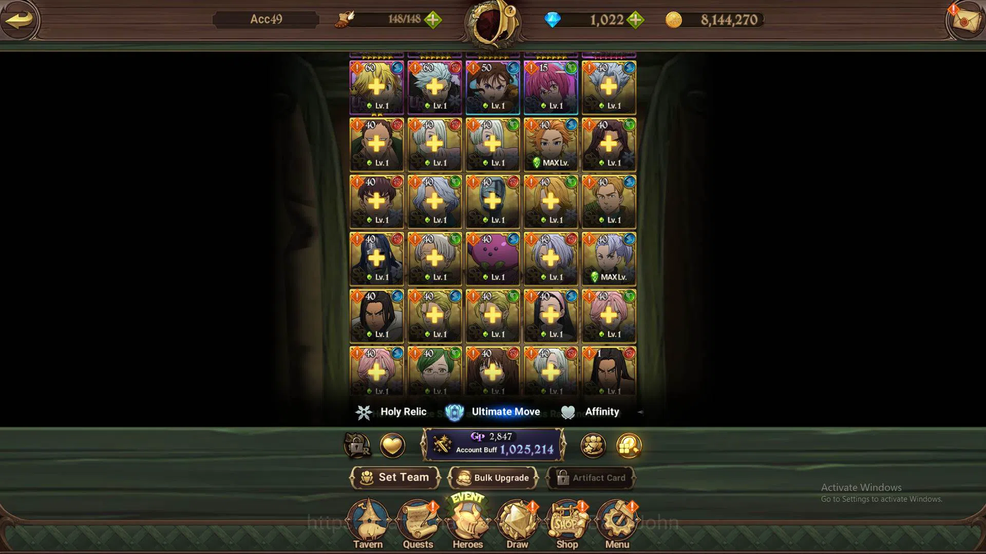 The Seven Deadly Sins: Grand Cross Accounts GLOBAL|1m CC|DM 1,022|UR Demon King Meliodas,etc|T image 9