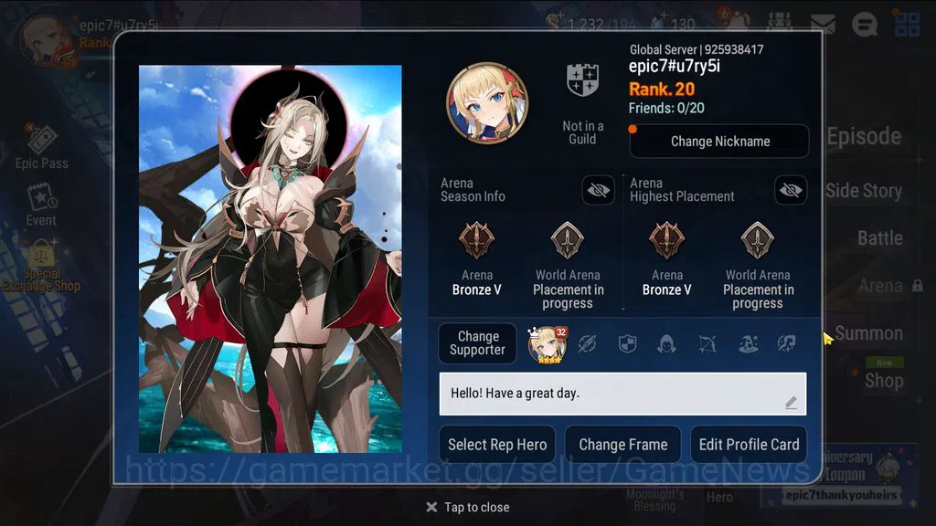 Epic Seven Accounts Global UnVerif|3ML(Har seti,BM Haste,Vildred)1.2K image 1