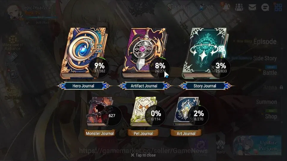 Epic Seven Accounts GLOBAL UnVerif|New Era|2 ML(Har Setti,DragonK Shar image 3