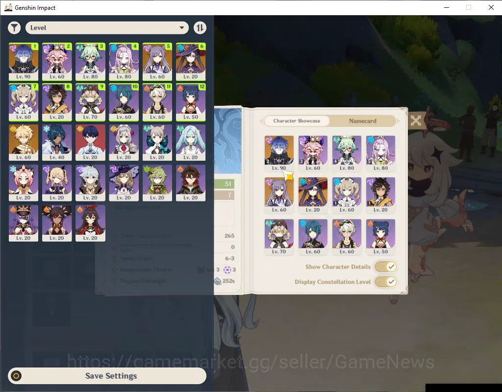 Genshin Impact Mid Game ASIA|AR 51|1 Limited+22(*4Character)|Flins C2|MC M image 1