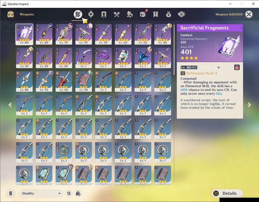 Genshin Impact Accounts Mid Game ASIA|AR 51|1 Limited+22(*4Character)|Flins C2|MC Male|Fregile Resin 22|Low Explore 5