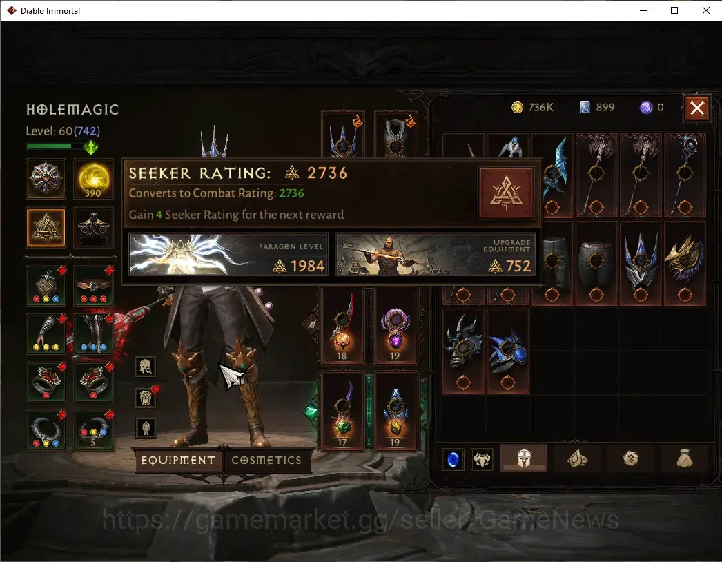 Diablo Immortal Accounts EU - aranoch|CS ON|Lv60(742)|Tempest|42k CR|Reso 3 image 5