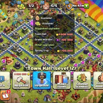 Clash of Clans Accounts High-End LV 104|TH 12 MAX|Limited Skin|HH 6|BK 65,AQ 65,MP 40,GW 32|Painter Scenery|Free CN