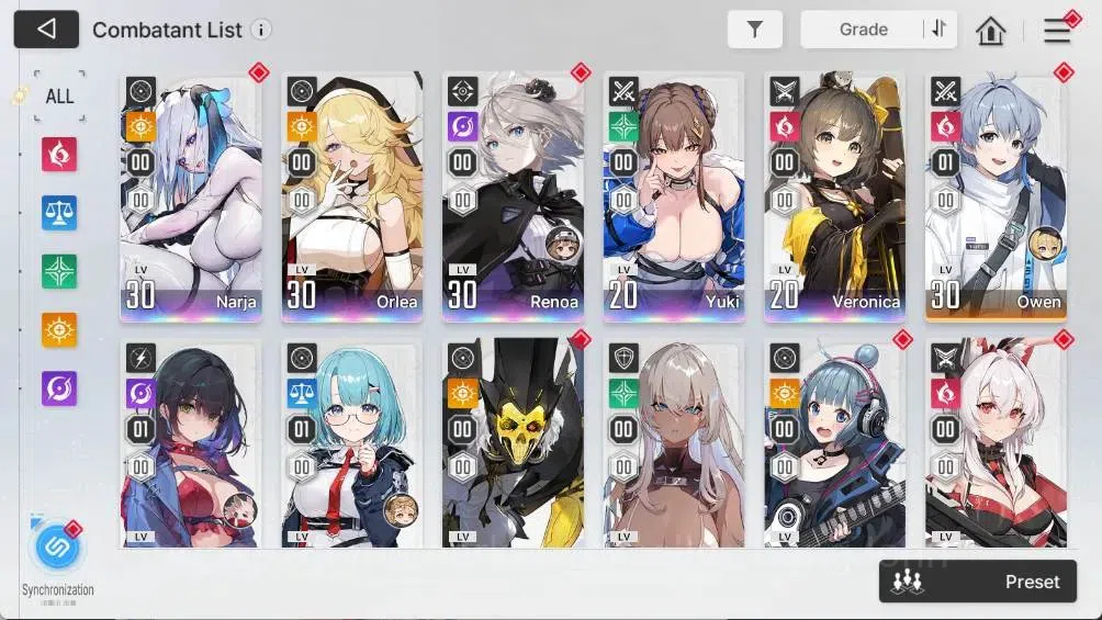Chaos Zero Nightmare Accounts ASIA|P.Lv40 | Story Ch2 Ep2 | Battle Ch3 B2 | Project Reboot 5/7 | 13 PO 4 BO 32 GT 11