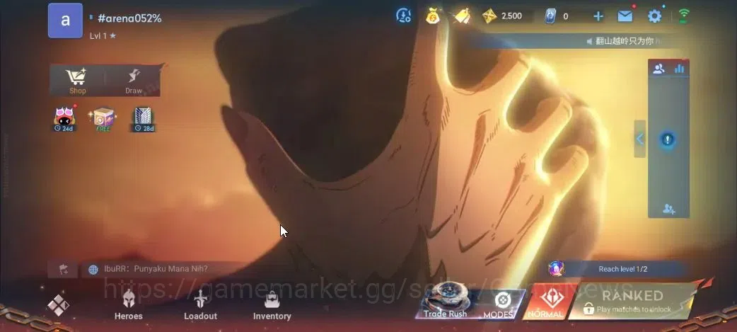 Honor of Kings Accounts Hero 7|Starter with Legend Skin Selection Chest(Di image 1