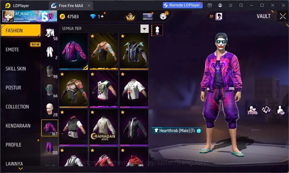 Free Fire Accounts Indonesia |Vault 167| 2 EVO (AK47,MP5)| M1887- Han image 17