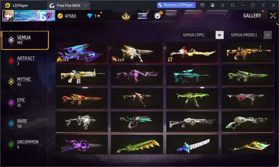 Free Fire Accounts Indonesia |Vault 167| 2 EVO (AK47,MP5)| M1887- Han image 2