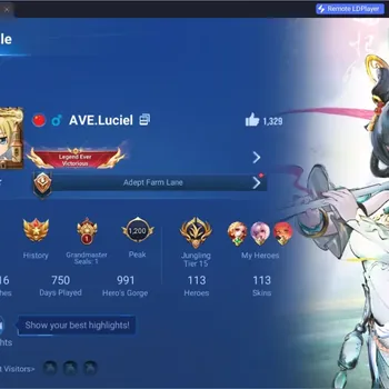 Honor of Kings Accounts Rare Skin Global|113H 113S|Flawless Arli|Precious Butterfly|Limited Lady Sun|KIC Luna|2 Legend|GM
