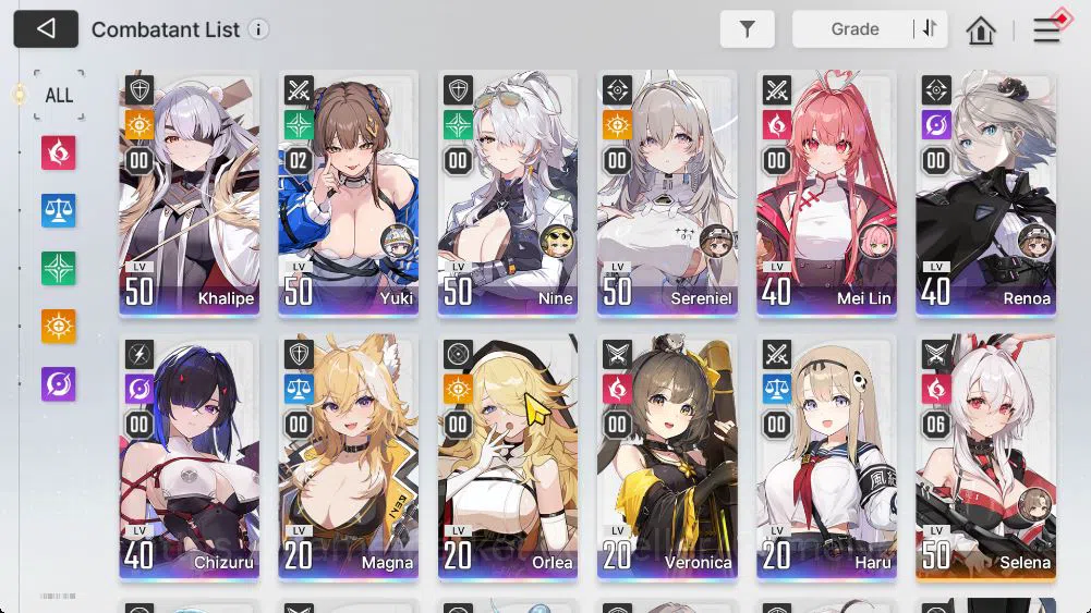 Chaos Zero Nightmare Accounts Global Lv 45|11 SSR[Nine,YukiM2,Sereniel,Chizuru,Khalipe,Meilin,Etc] + 11 SR + 16 SR Partner|1 3
