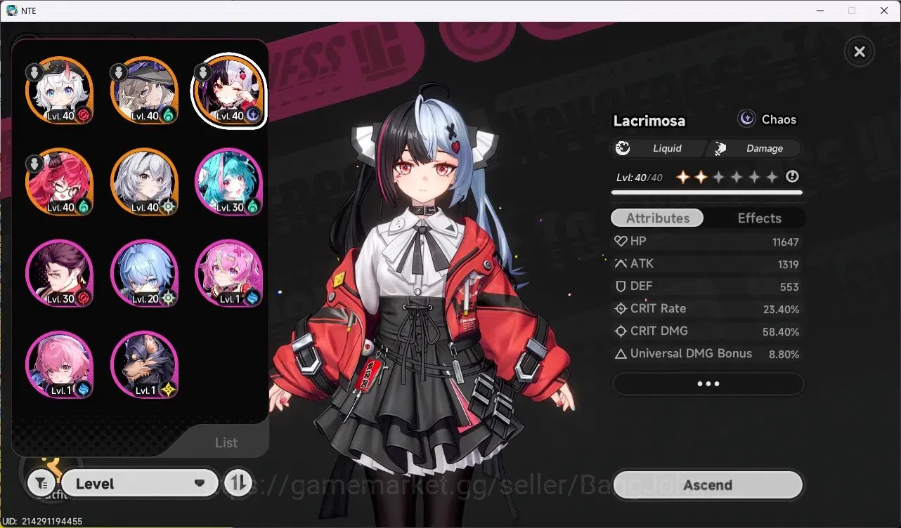 Neverness to Everness Accounts SEA | Lv 22 | 4 S-Class (Lacrimosa A2+Sign,Nanally image 2