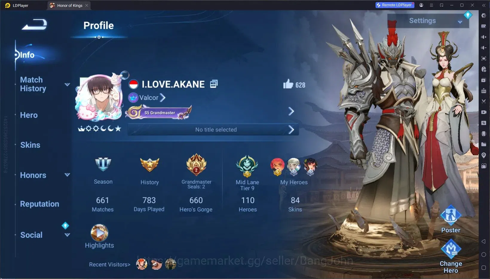 Honor of Kings Accounts Global|110H 84S|Grandmaster Gan & Mao, Hello Kitty image 2