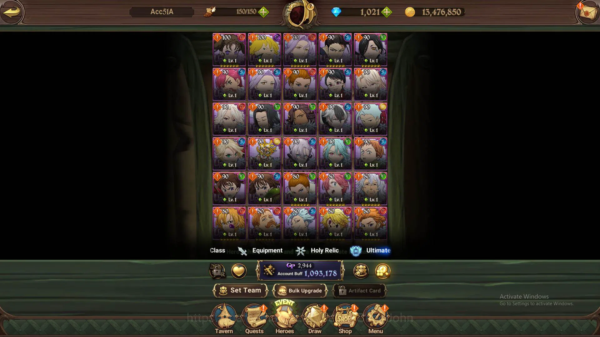 The Seven Deadly Sins: Grand Cross Accounts ASIA|DM 1.021|1M CC|UR Demon King Meliodas,etc|Tak image 9
