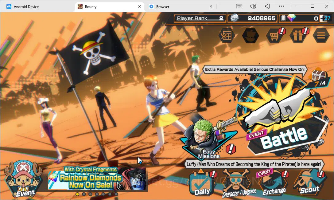 One Piece Bounty Rush Accounts Starter Global|4EX|T5E Nusjuro,BMO Kaido,WI Trafargar Law,MWDBKP